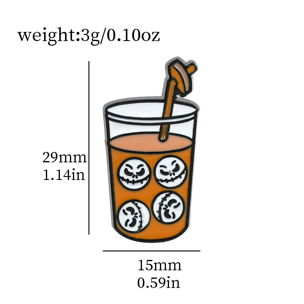 Wholesale Halloween milk tea cup shape  brooch