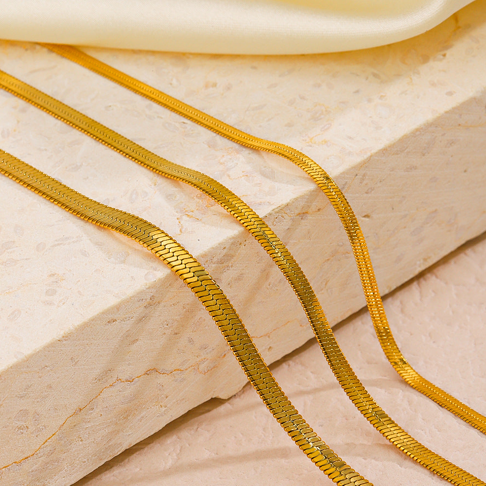 Wholesale Stainless Steel Bracelets Flat Snake Bone Chain Bracelet Blade Chain Bracelet ACC-BT-JiaLi001