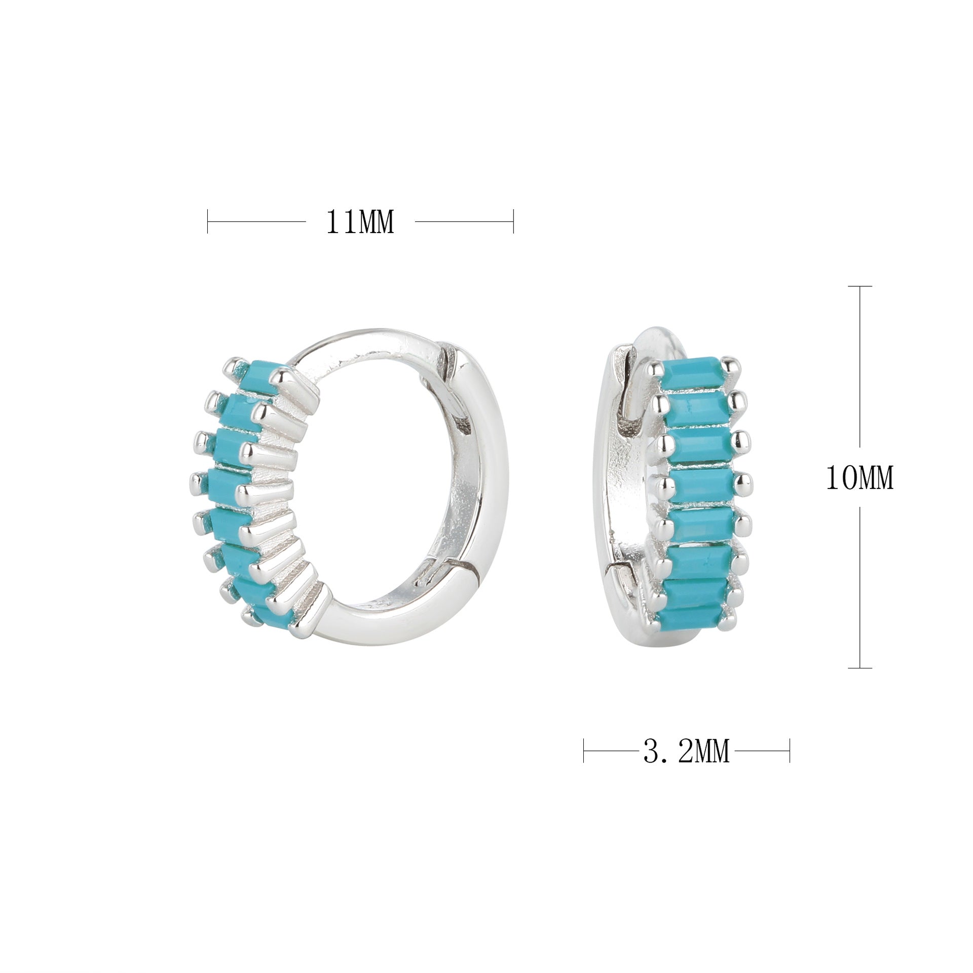 Wholesale S925 Sterling Silver Earrings Round Zircon Earrings Ear Clips ACC-ES-HRB001