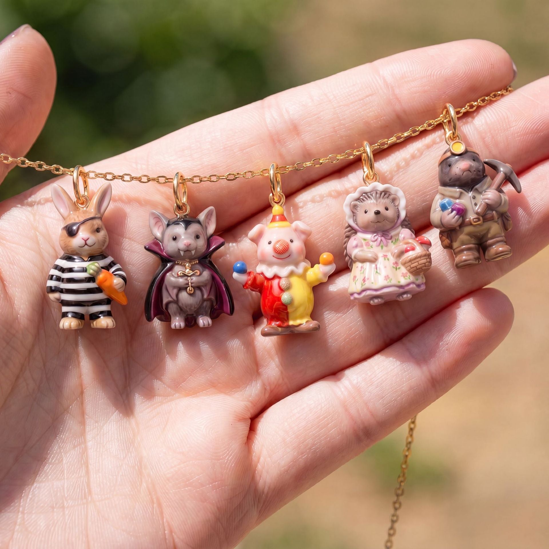Wholesale Cross-Border European and American Independent Website Hot-Selling Cartoon Animal Pendant,  Simple and High-End Fashion Oil-Drip Spray Paint Rabbit Accessory