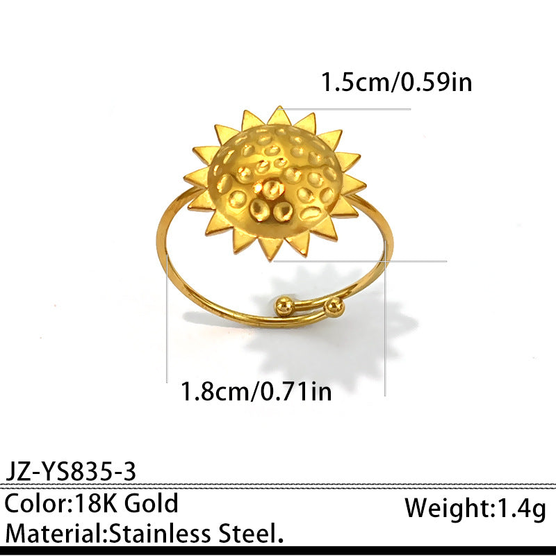 Wholesale Chic Geometric Open Ring Gold-Plated Stainless Steel Jewelry Accessory