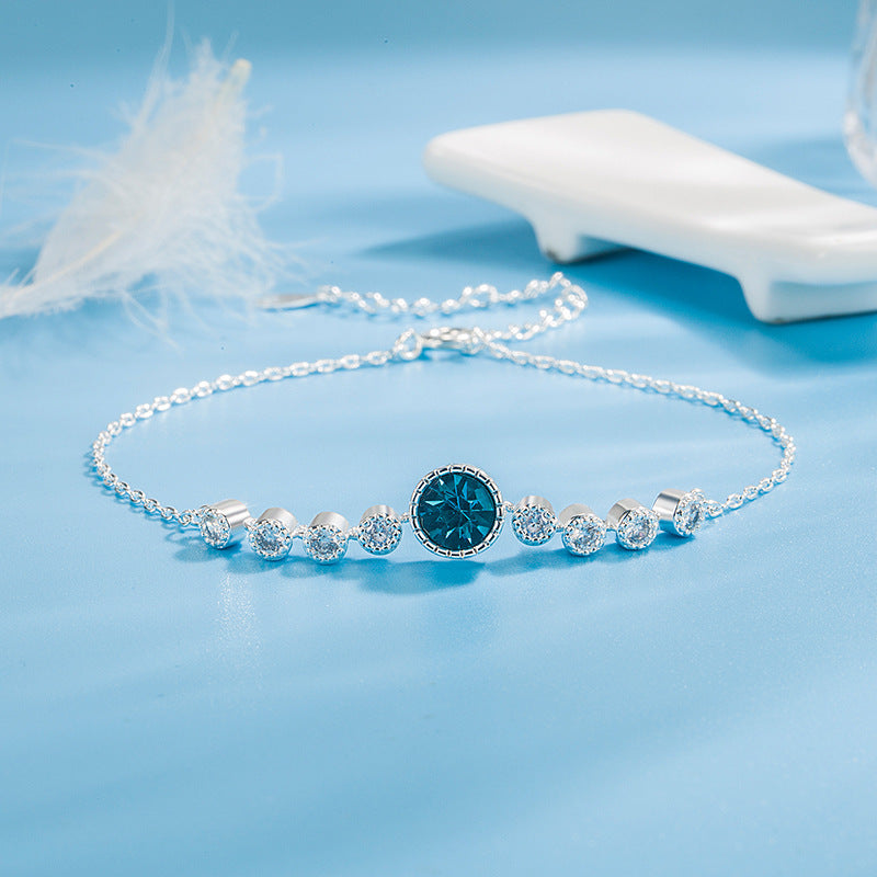 Wholesale New Heart of the Sea Bracelet Women' s Fashion All-match Swarovski Crystal Bracelet Student Girlfriend Jewelry Lover Gift