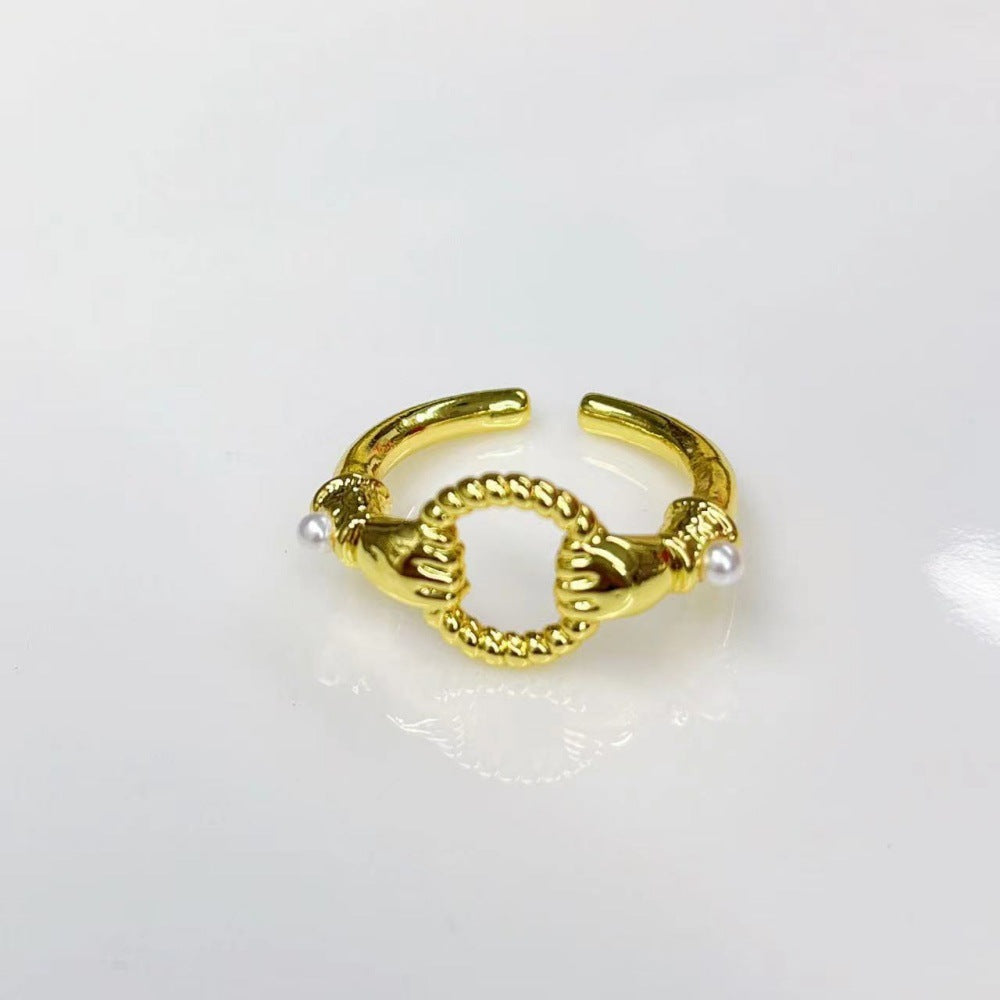 Wholesale Plastic copper plated 18k open ring
