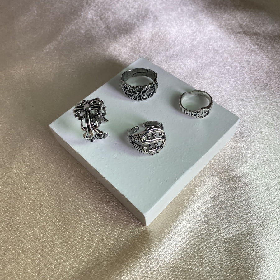 Wholesale  Retro Fashion Pattern Watch Ring  Set