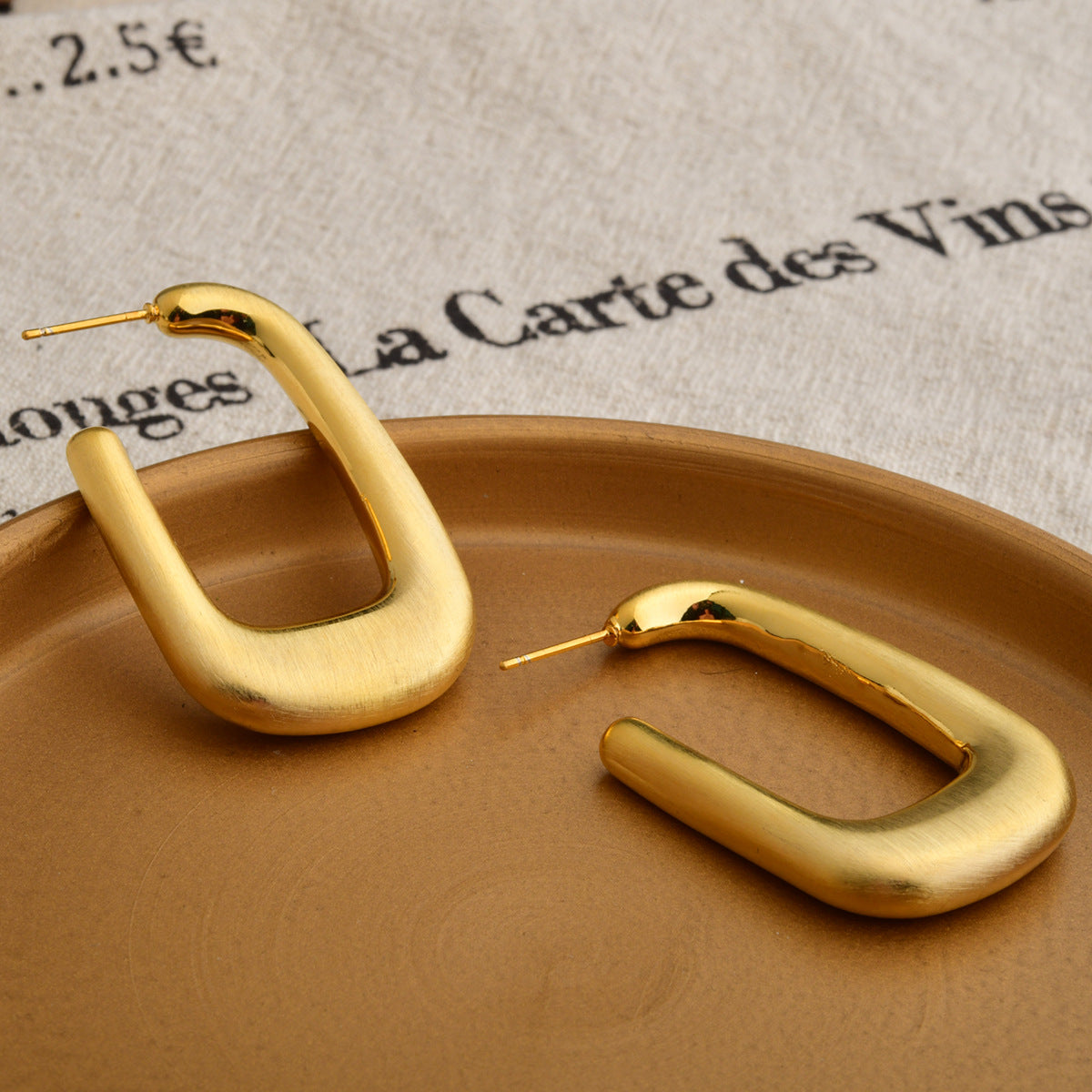 Wholesale Personalized  Geometric  Plated Gold Earrings