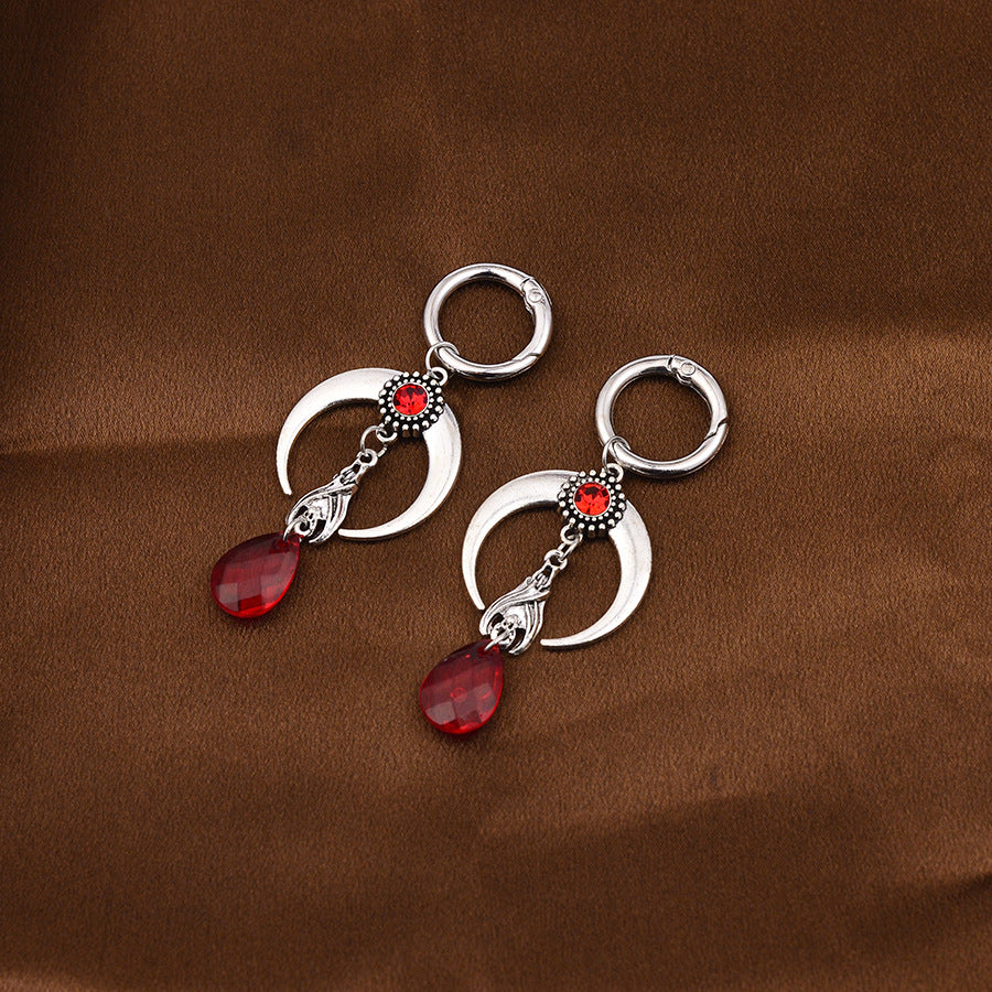 Wholesale exaggerated dark vampire bat moon pendant Shoes Charms