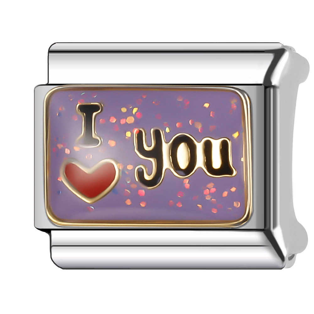 Wholesale Italian Charm Bracelet 9mm DIY Splicing Creative Pattern Stainless Steel Composable Bracelet