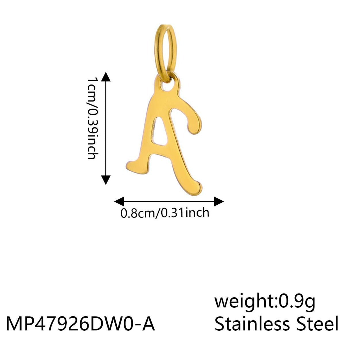 Wholesale 26 English letters stainless steel letter pendant