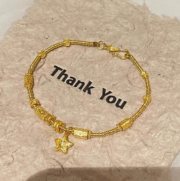 Wholesale Classic Ancient Gold Star Plate Bracelet