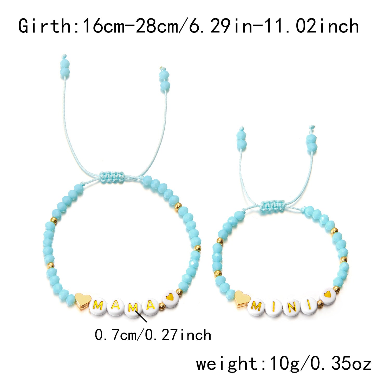 Wholesale  2pcs/set Mother's Day Mama Parent-child Rice Beads Flower Woven Bracelet