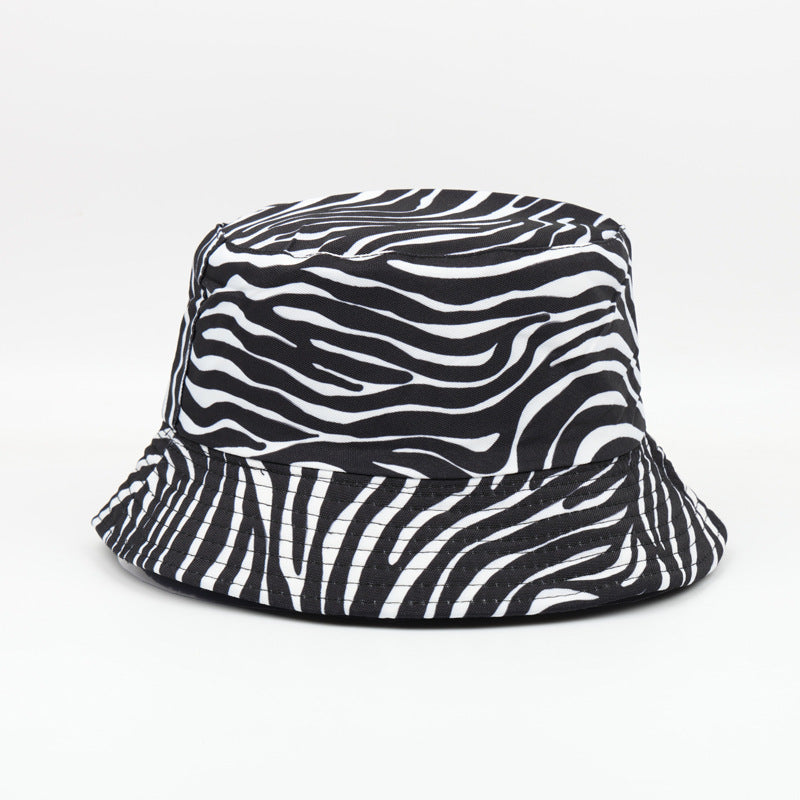 Wholesale  Cow Zebra Fisherman Hat Retro Sun Hat Bucket Hat