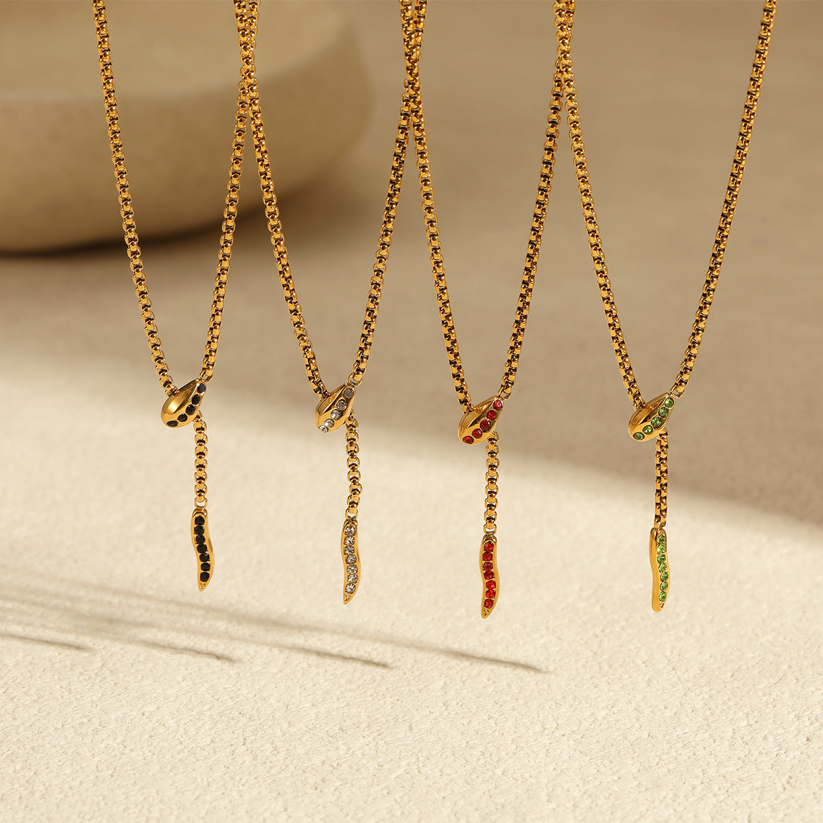 Wholesale  style snake-shaped snake element stainless steel necklace