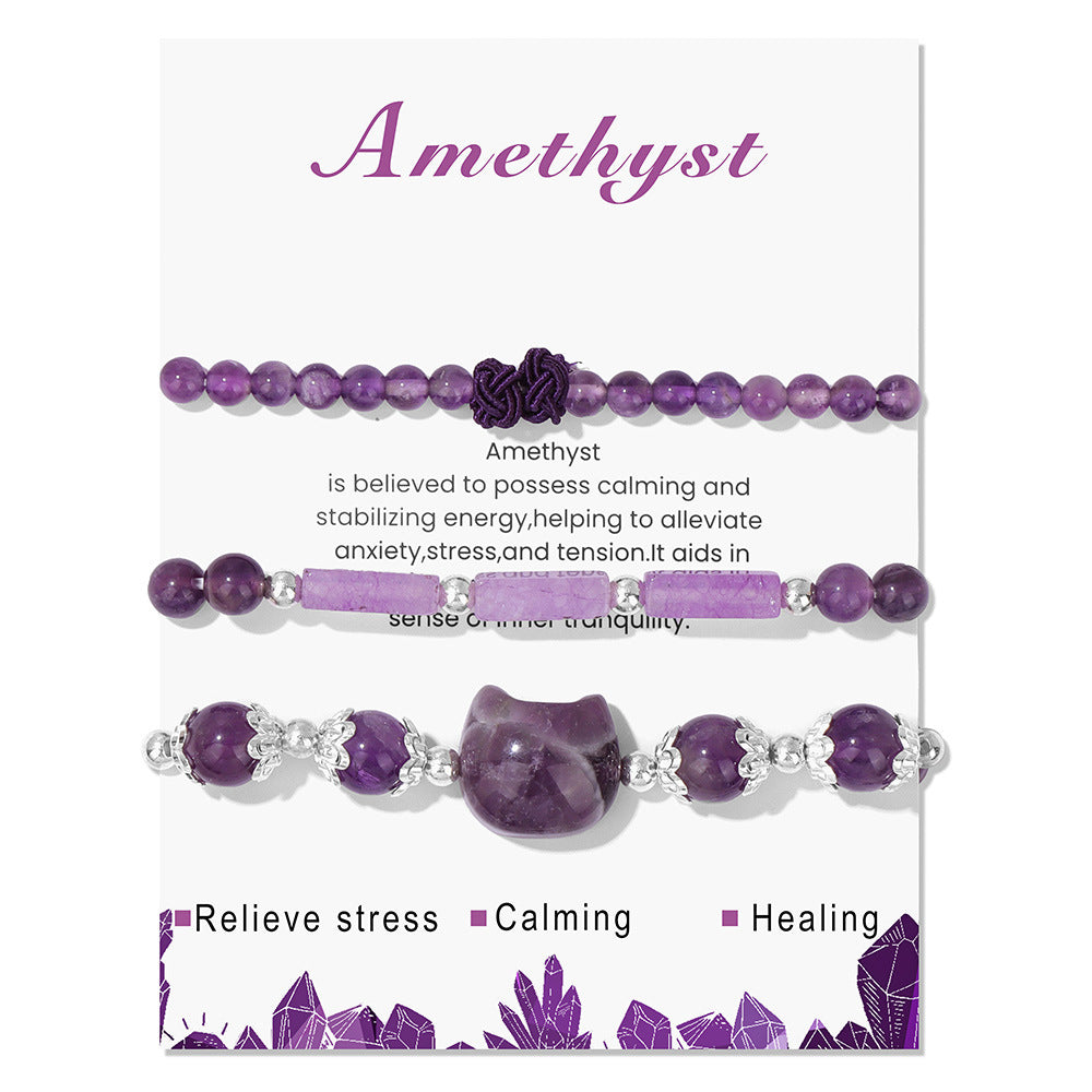 Wholesale Natural Stone Crystal Bracelet Set ACC-BT-YinYi010