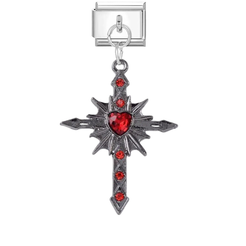 Wholesale Punk Cross DIY Bracelet Charms Titanium Steel Fashion Accessory for Gift and Boutique Resale