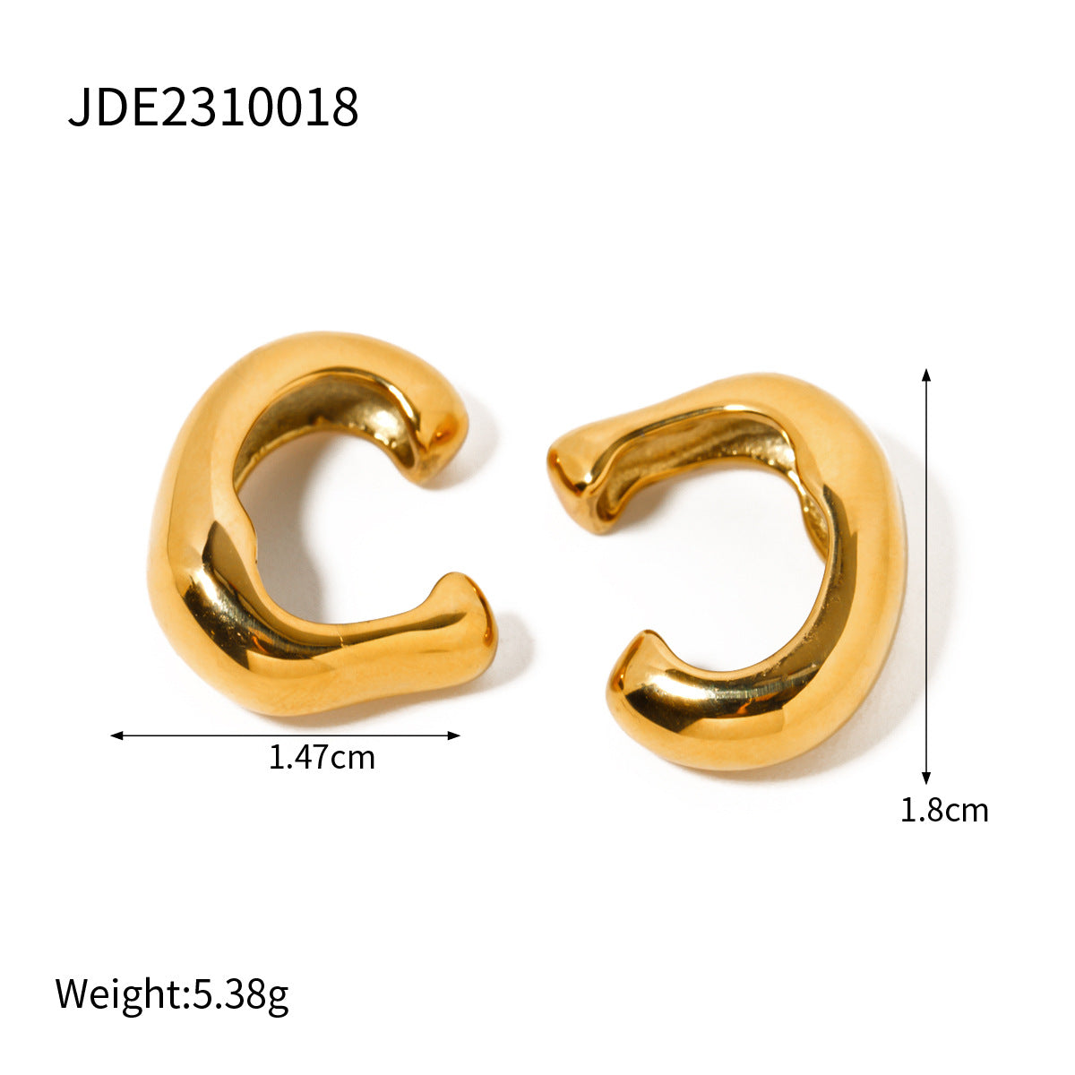Wholesale 18K Gold Stainless Steel Rivet Ear Clip Earrings
