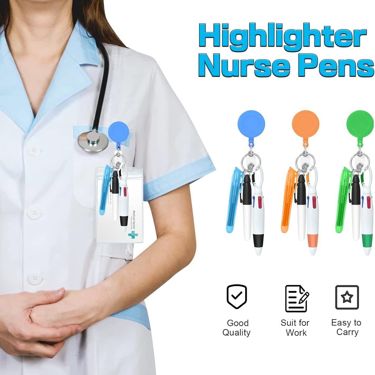 Wholesale Nurse Pen Set Retractable Badge Scroll Keychain Badge Reels ACC-KC-ChiHai002