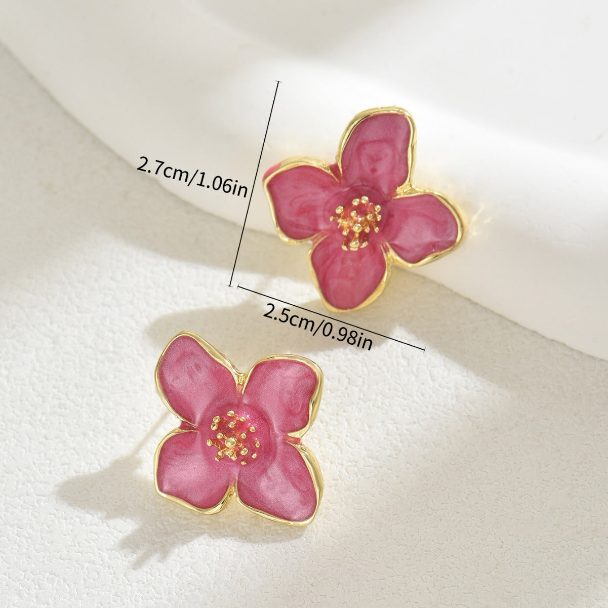 Wholesale Alloy Geometric Shape Oil Smear Treatment Ear Studs Earrings