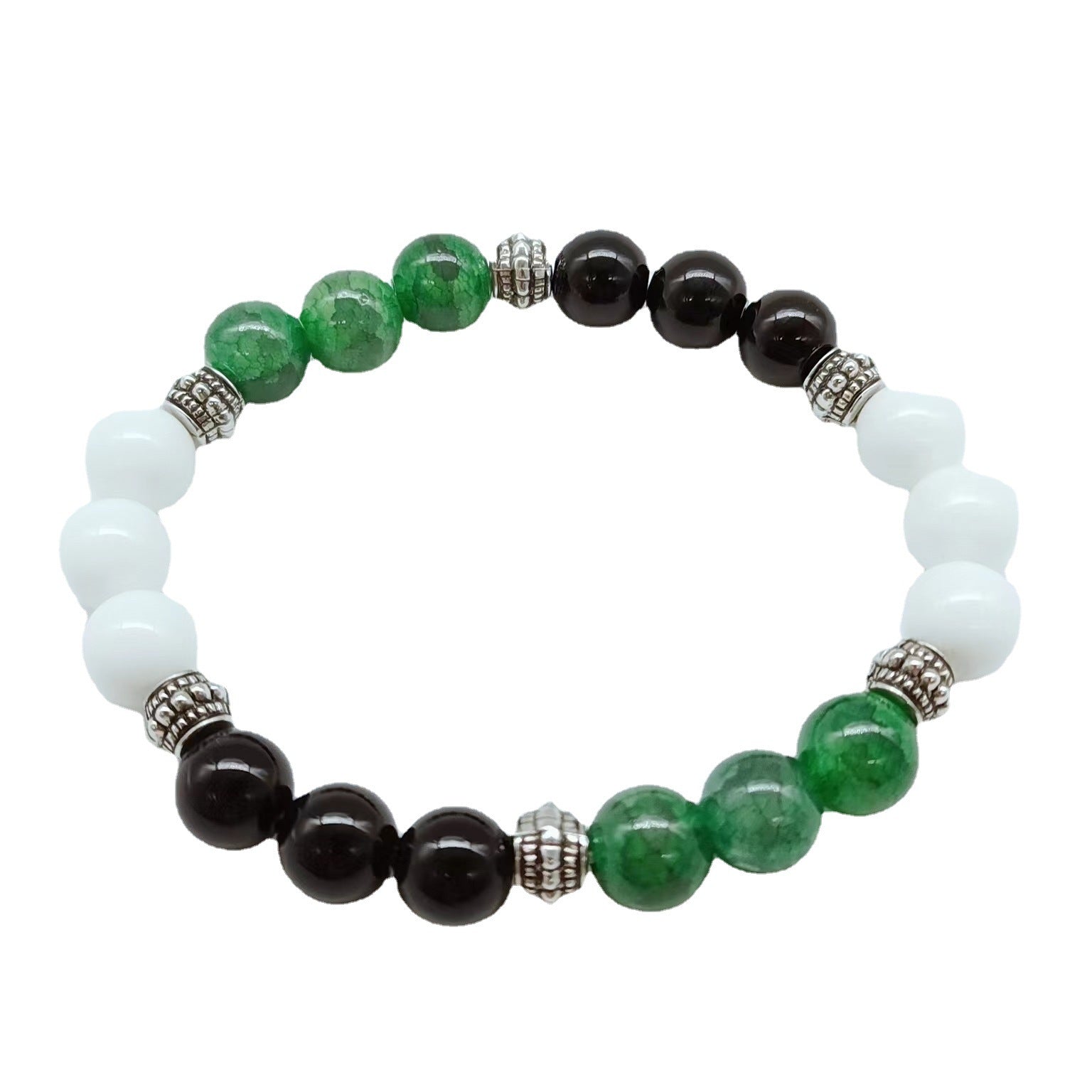 Wholesale  Black Glass Tiger Eye Alloy Bracelet