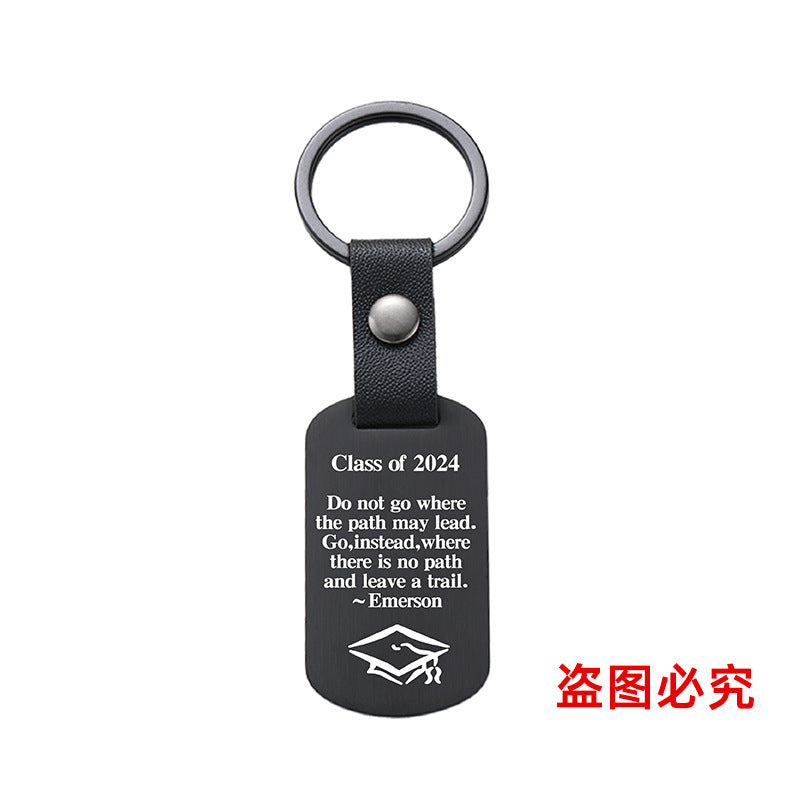Wholesale Graduation Season Metal Leather Keychains ACC-KC-GangGu028