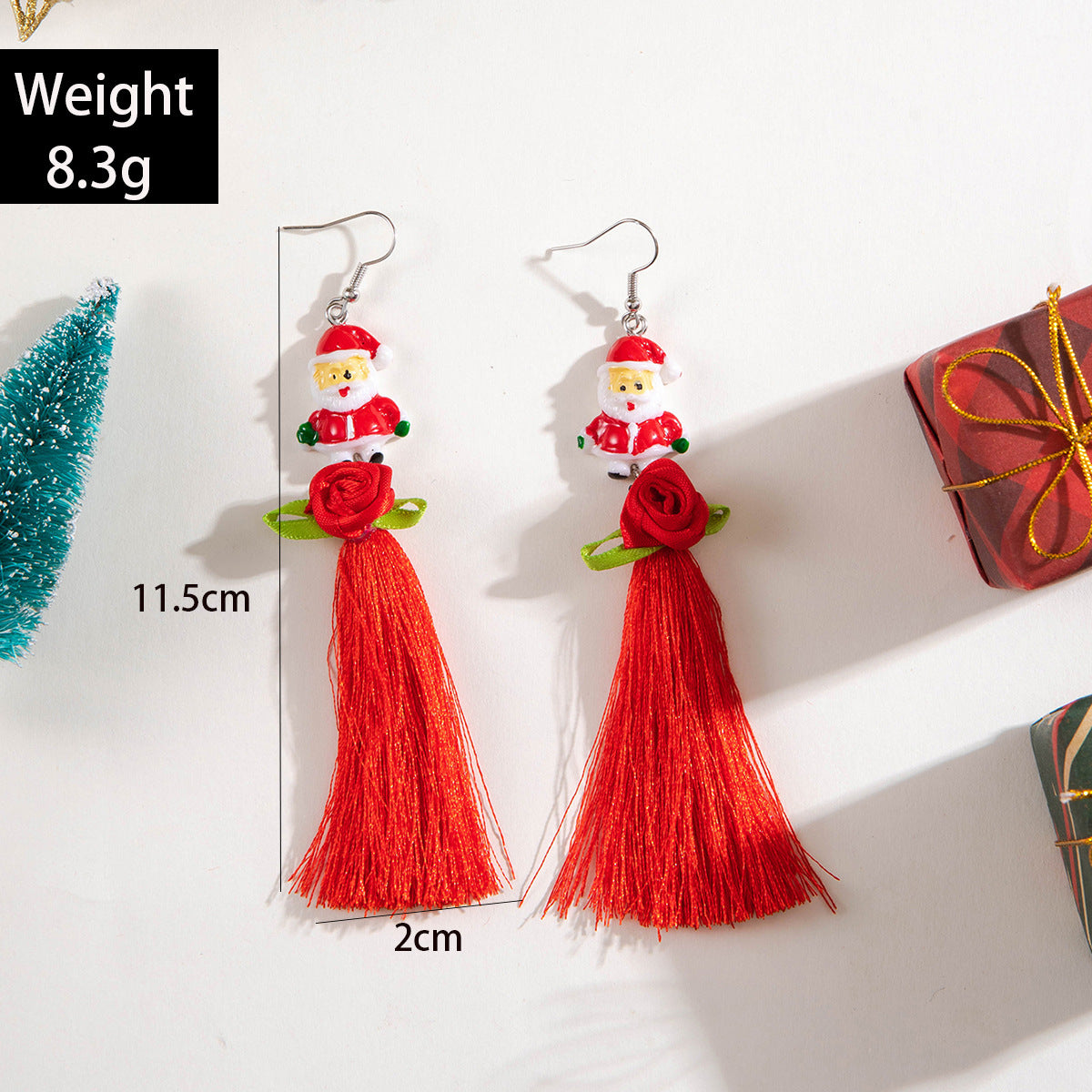 Wholesale   Long Tassel Earrings Christmas Series Design Sense Flower Beaded Earrings