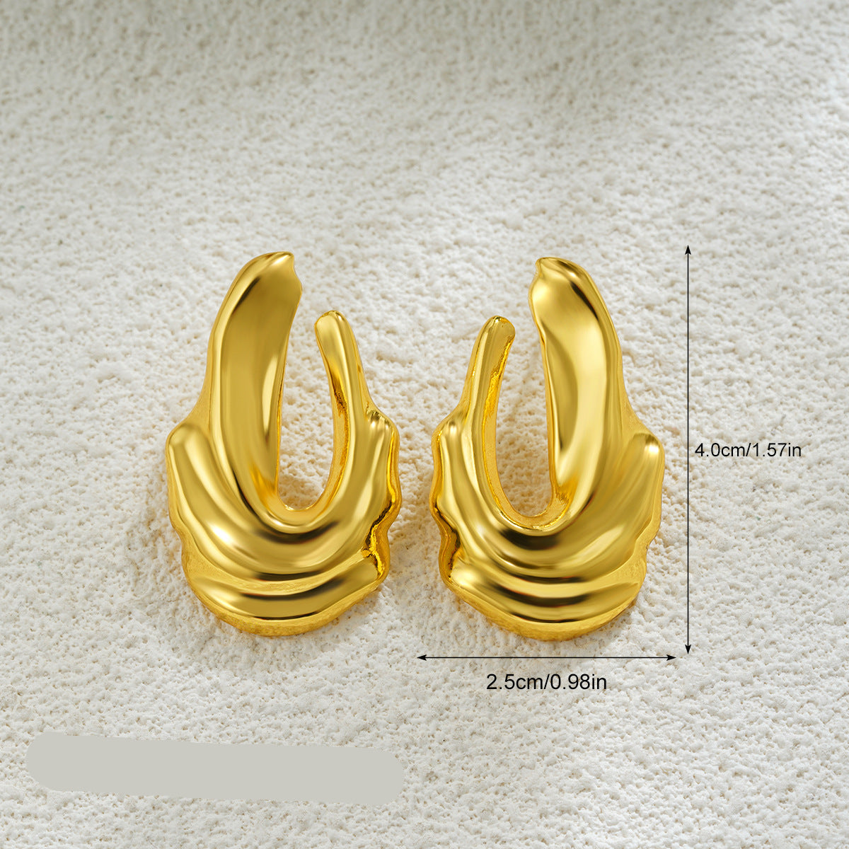 Wholesale 18K gold broken gold geometric earrings flower water drop U-shaped earrings