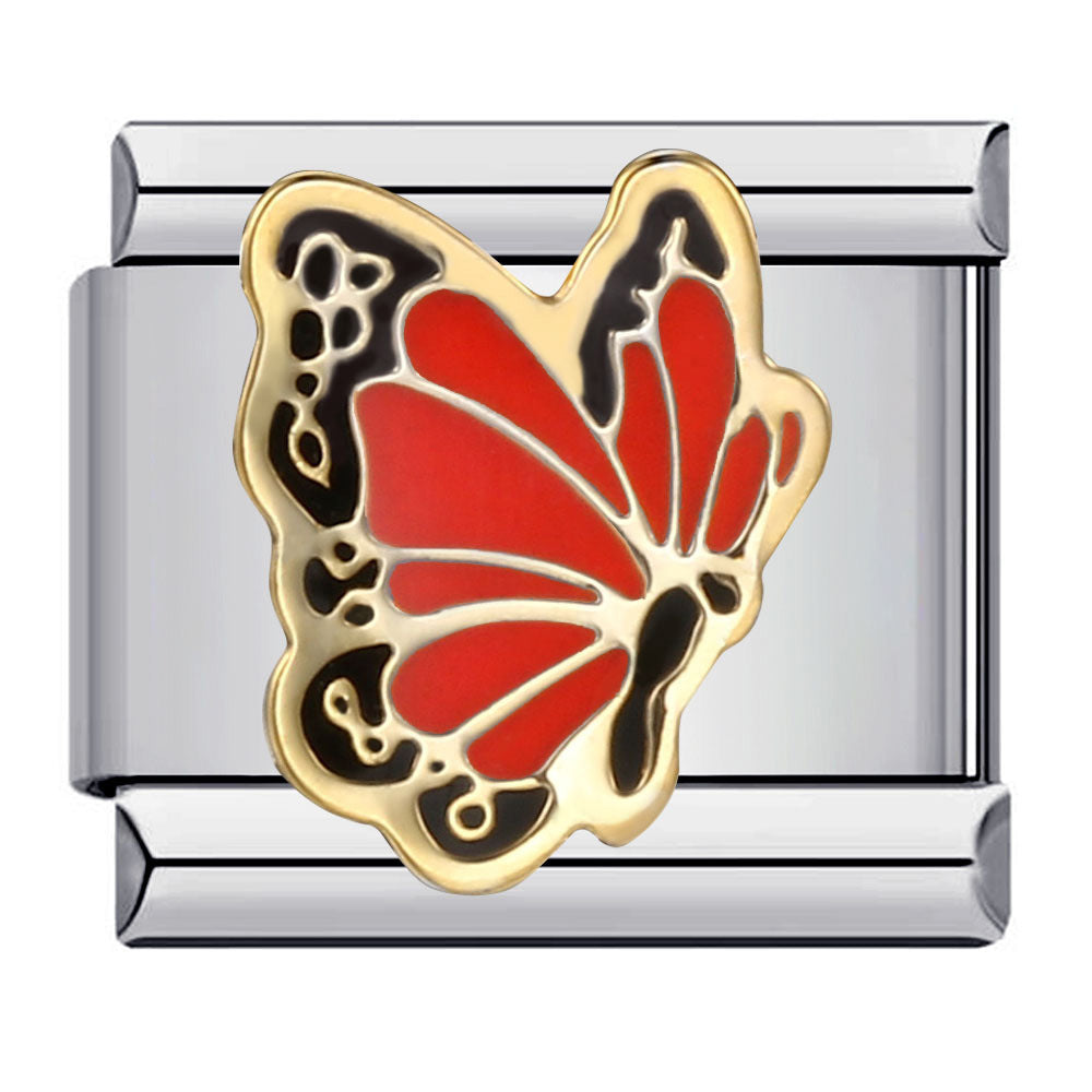 Wholesale Colorful Butterfly Italian Charm Bracelet DIY Stainless Steel Jewelry Accessory for Resale