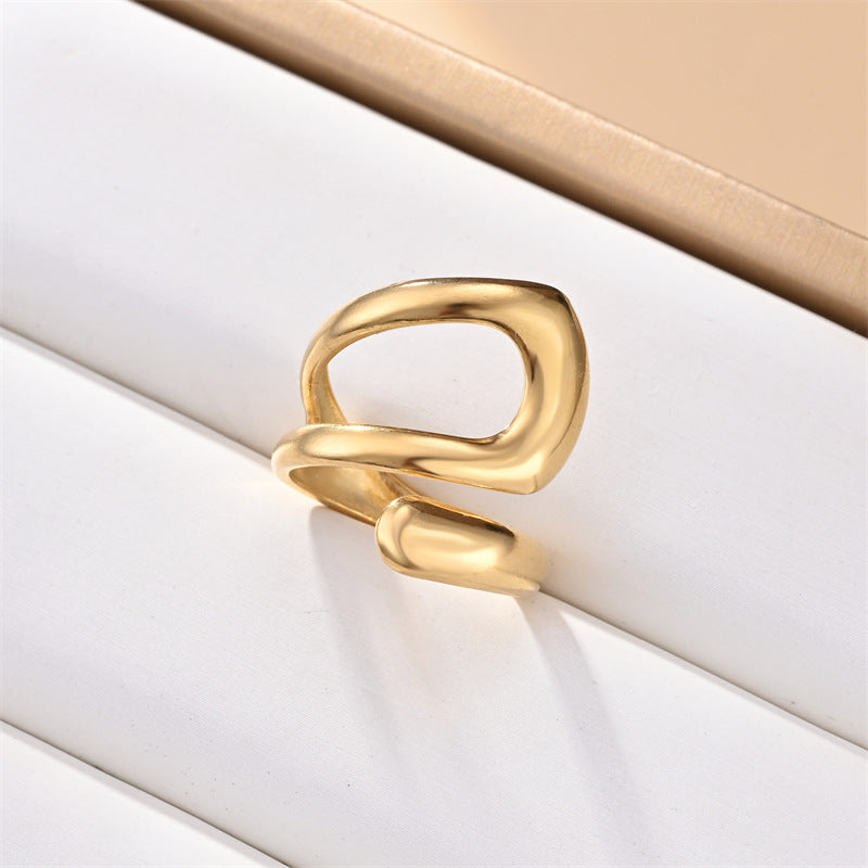Wholesale Stainless steel oil drop simple cool style open ring