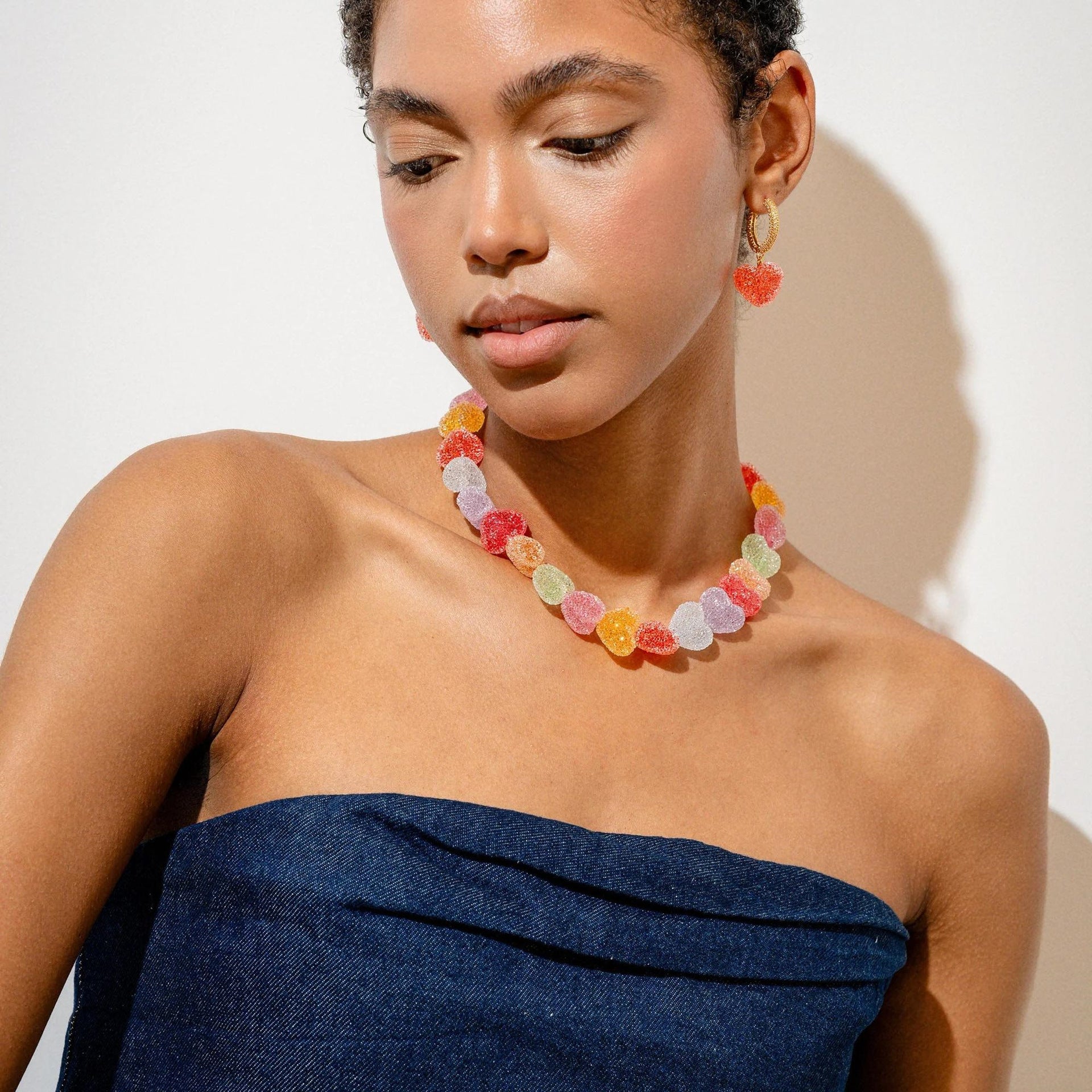 Wholesale color love resin necklace cute candy  jewelry