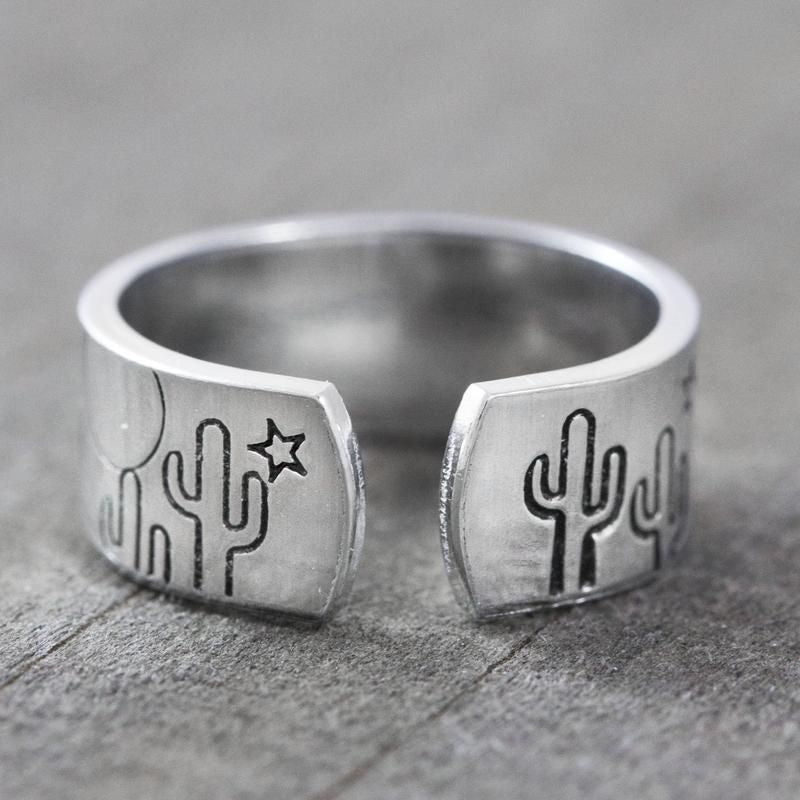 Wholesale Retro Cactus Star Adjustable Ring - Fashion Jewelry Accessory for Everyday Wear or Gift