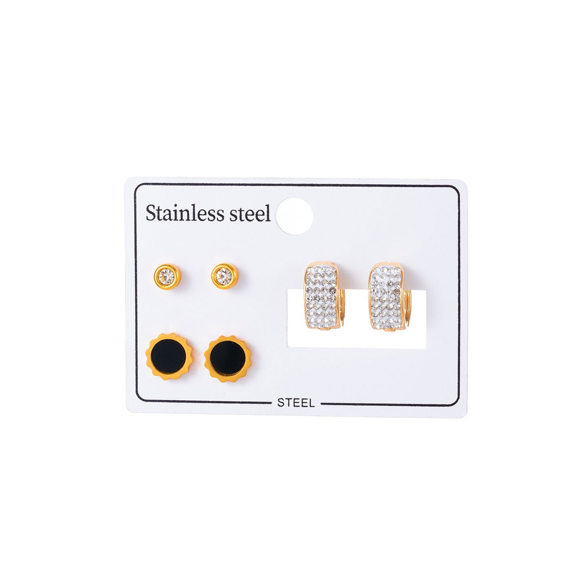 Wholesale Stainless Steel Earrings with Gold Star Rhinestone Red Circle Hoop Party Wear Fashion Accessory