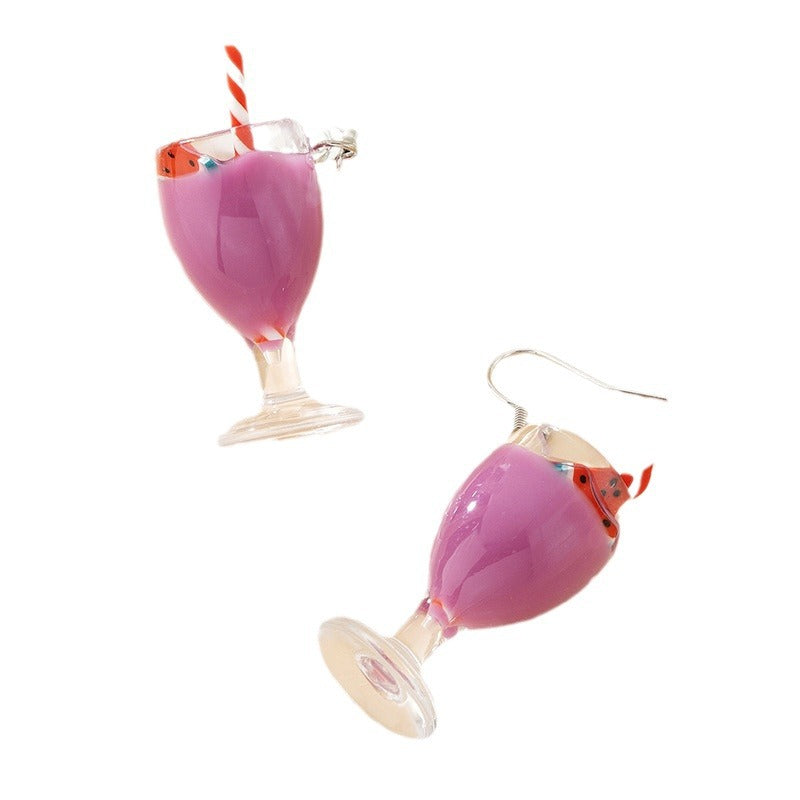 Wholesale Fruit Drink Themed Earrings Fashion Jewelry Accessory Gift for Party Boutique Resale