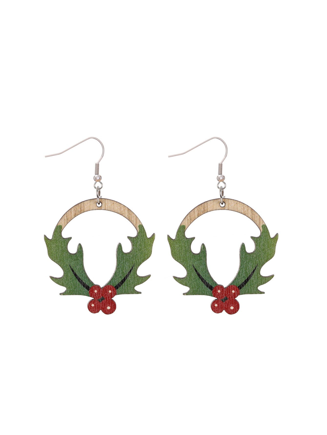 Wholesale Christmas Party Cute Snowman Christmas Tree Cartoon Wooden Earrings