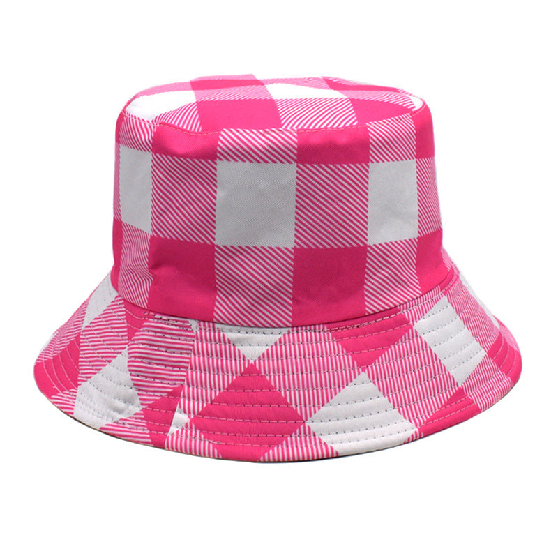 Wholesale Large Plaid Print Bucket Hat ACC-HT-ShunMa001