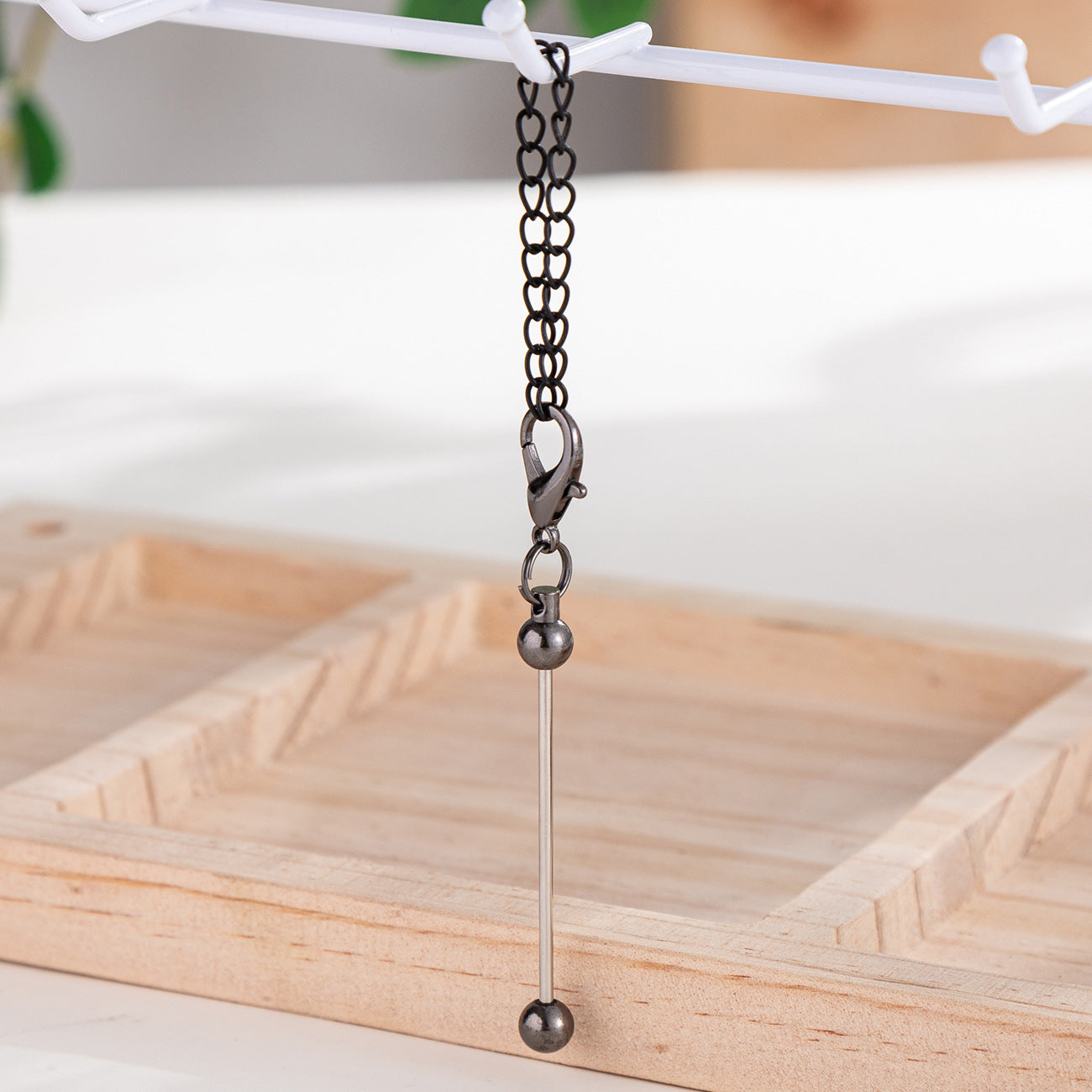 Wholesale Beadable Bar Keychains DIY Zipper Decoration ACC-KC-HuaH007