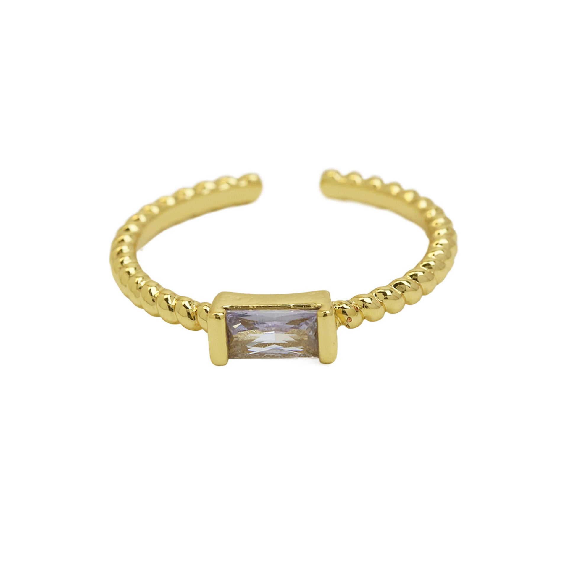 Wholesale 18k Brass Rectangular Ladder December Birthstone Open Rings ACC-RS-BaiYi001