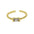 Wholesale  18k Brass Long Square Ladder Square  Birthstone  December Opening Ring
