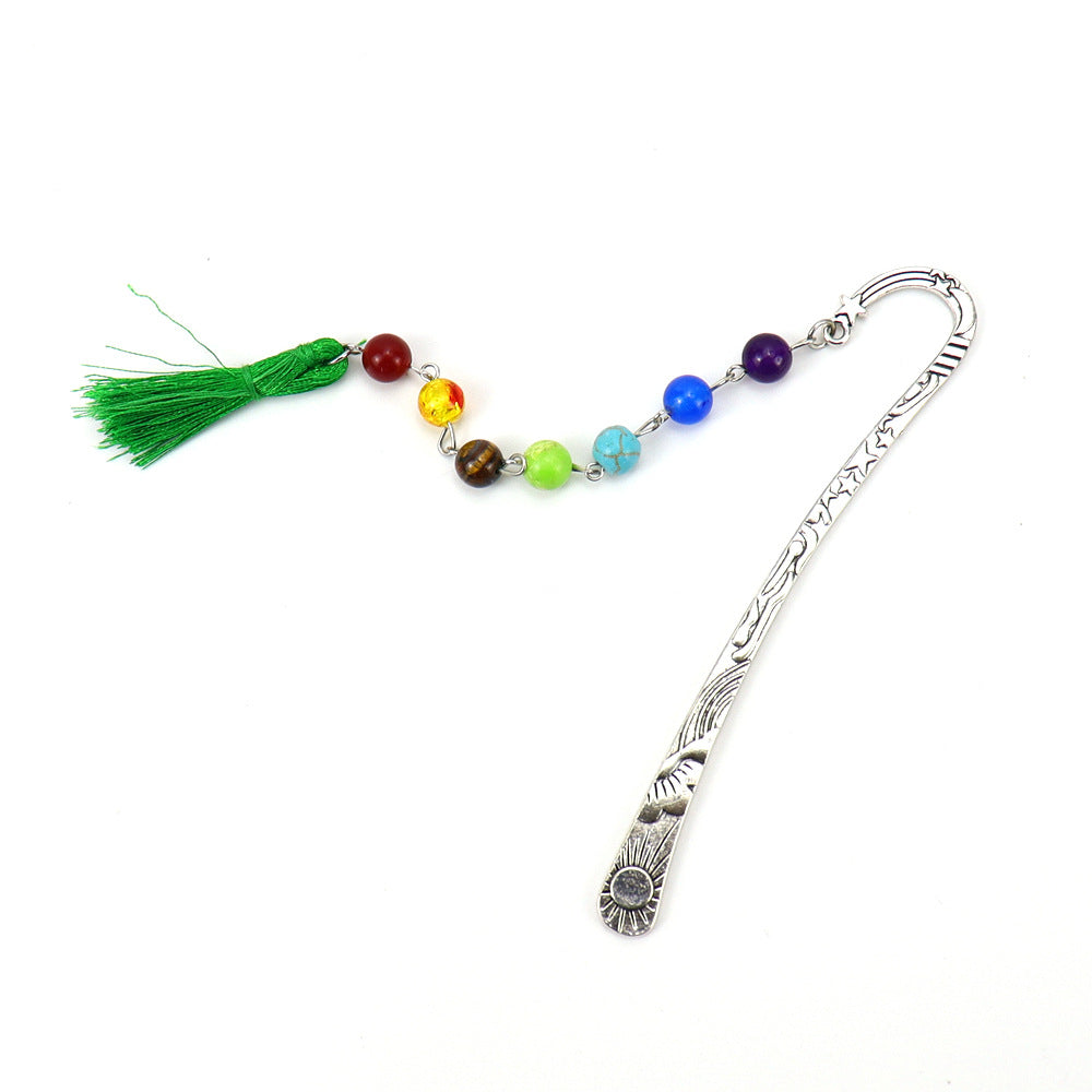 Wholesale Natural Colorful Crystal Beads Wool Tassel Bookmarks ACC-BM-HanX003