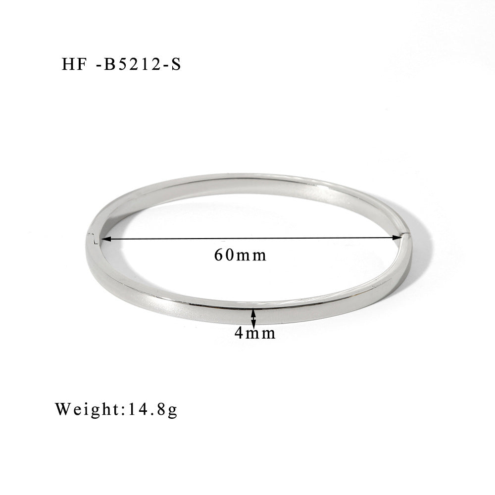 Wholesale Hand Polished 18K Gold Electroplated Stainless Steel Bracelet Trendy Fashion Accessory for Women