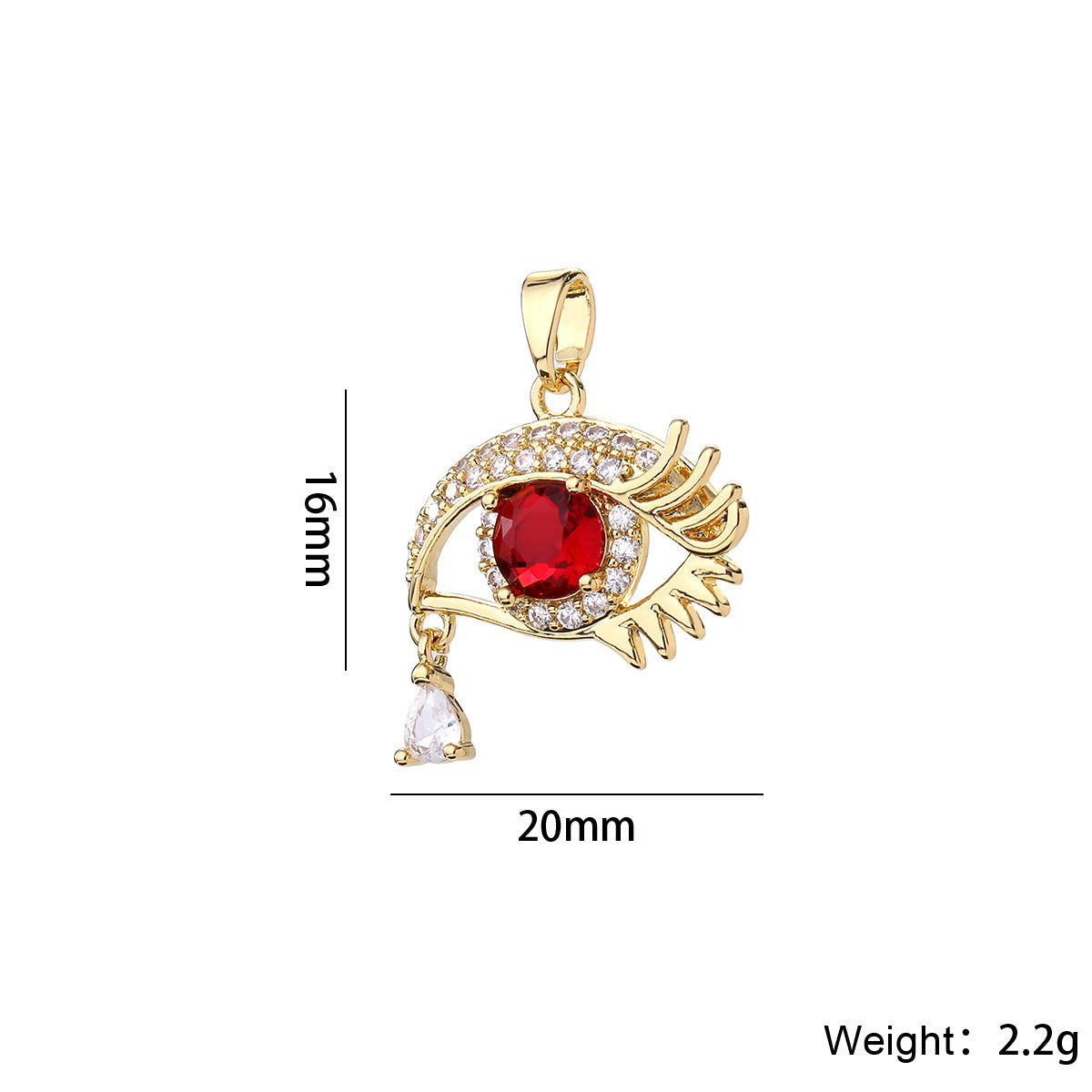 Wholesale 14K Gold Plated Brass Evil Eye Pendant Micro Set Zircon Dark Style Necklace Charm Fashion Accessory For Layering Jewelry Gift Resale