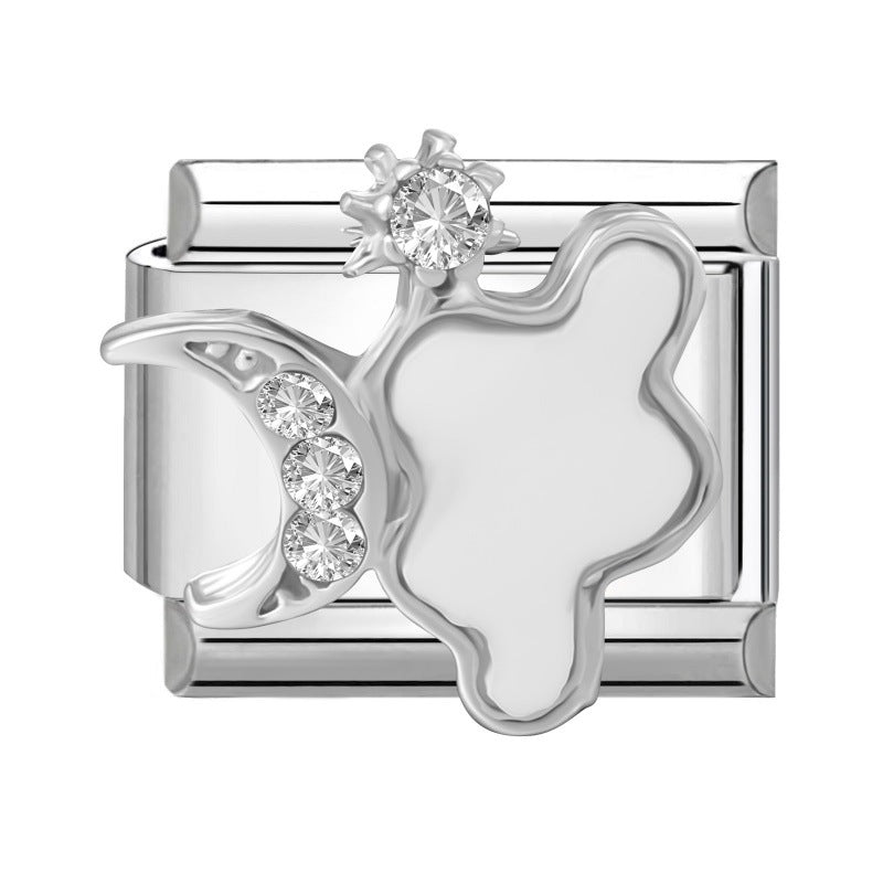 Wholesale Floral Butterfly Cloud Themed Stainless Steel DIY Bracelet Charms Jewelry Making Accessories Fashion Craft Supply
