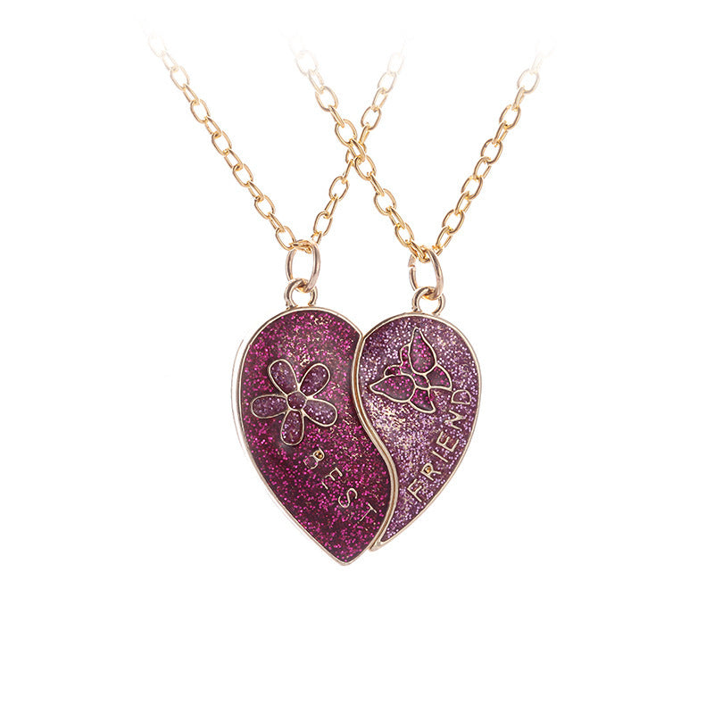 Wholesale Kids Magnetic Butterfly Heart Pendant Necklace Alloy Best Jewelry Gift