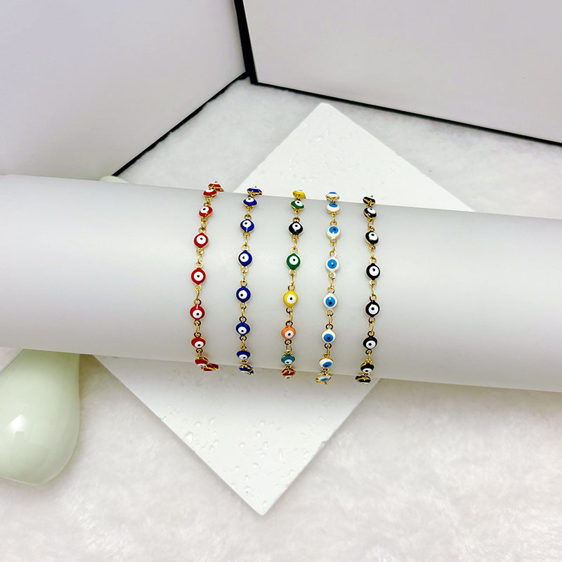 Wholesale  Stainless Steel Jewelry Retro Devil's Eye Geometric Bracelet