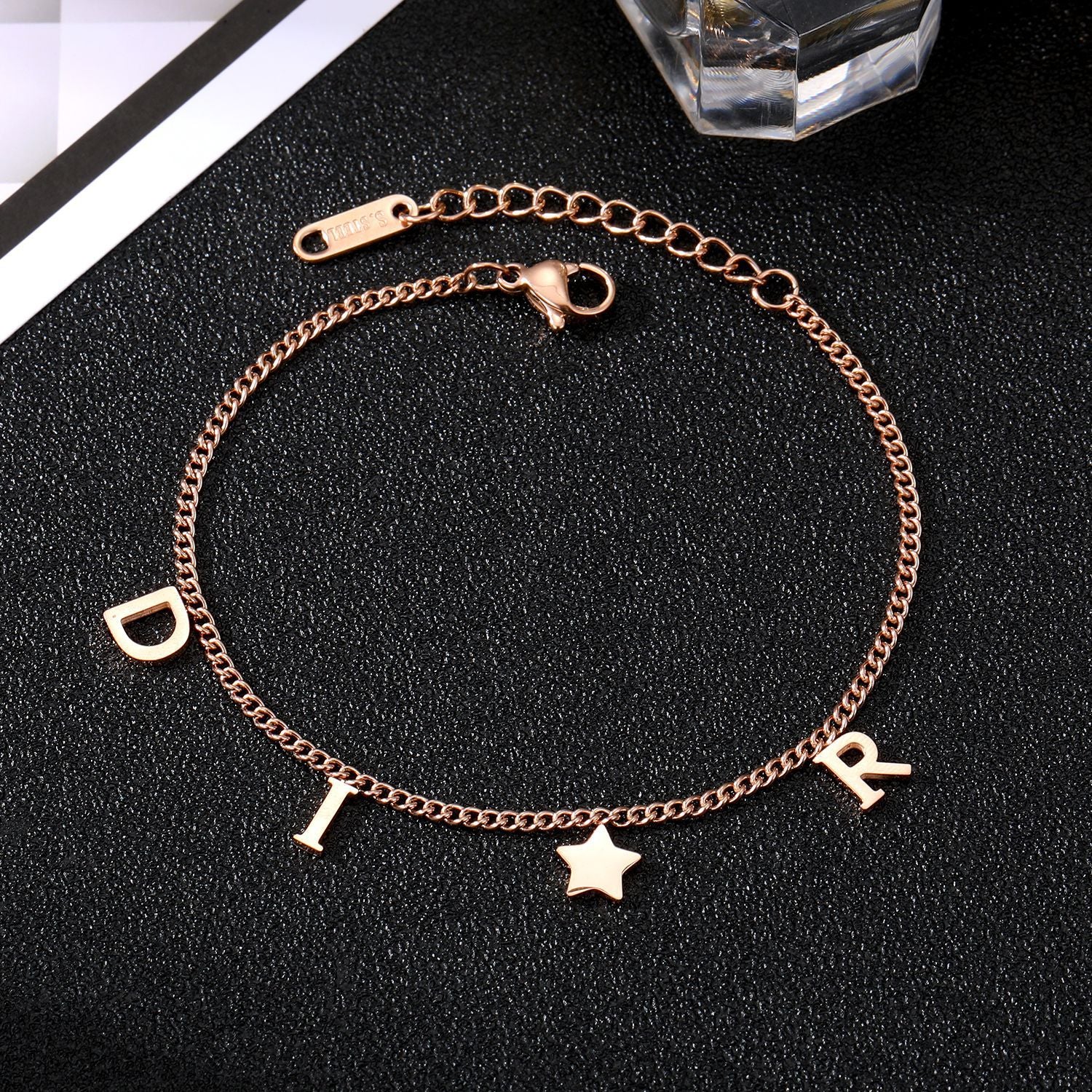Wholesale stainless steel beach anklet seaside resort beach non-fading letters stainless steel anklet