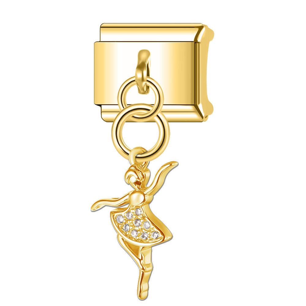 Wholesale Italian Charm Bracelet 9mm DIY Splicing Pendant Stainless Steel Composable Bracelet