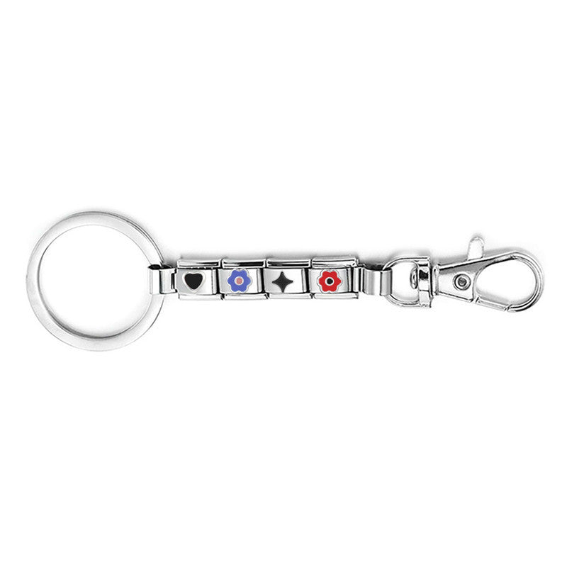 Wholesale Italian Module Keychain Bracelet Retro Creative Stylish Fashion DIY Italian Module Finished Keychain