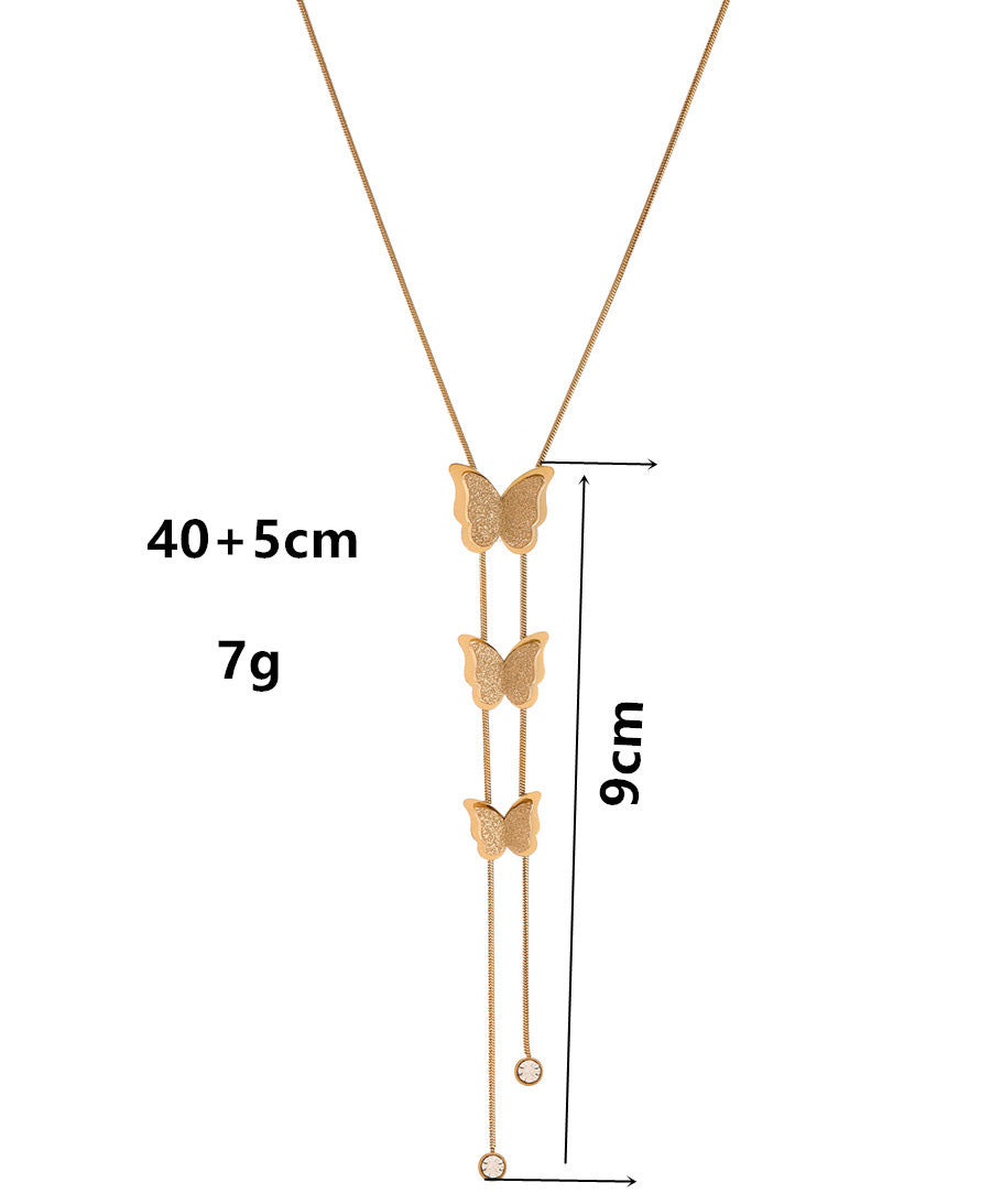 Wholesale Butterfly Necklace 18k Gold Plated Necklace Light Luxury Necklaces Titanium Steel Necklace ACC-NE-TaiYu001