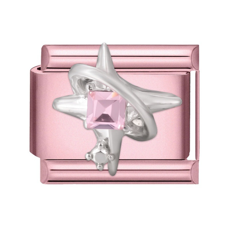 Wholesale  9mm Italian Charm Starter Bracelets DIY square Single Section Creative Stainless Steel Composable Bracelet
