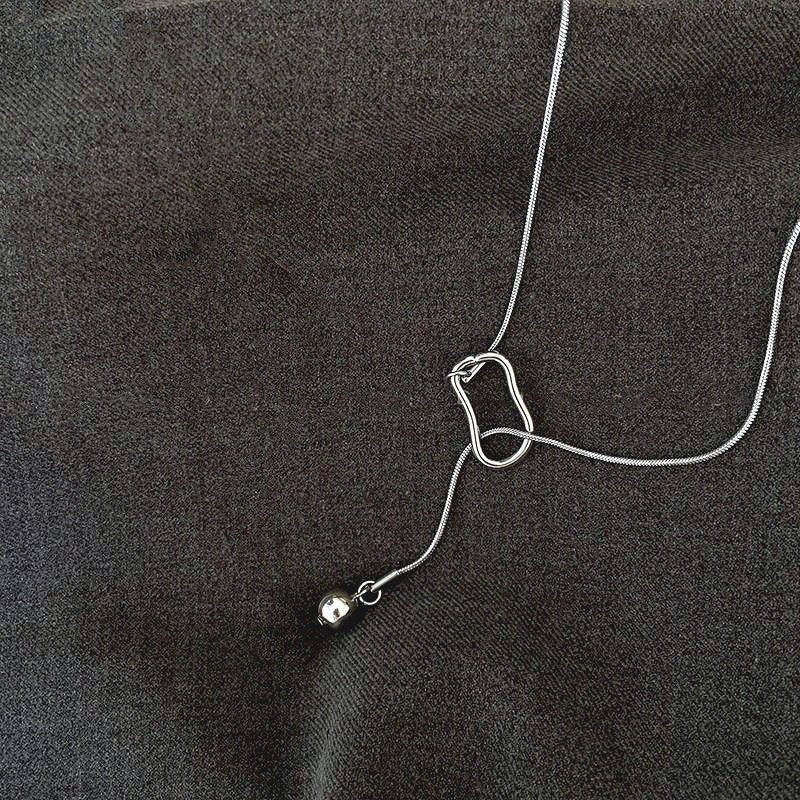 Wholesale titanium steel light luxury long sweater necklace