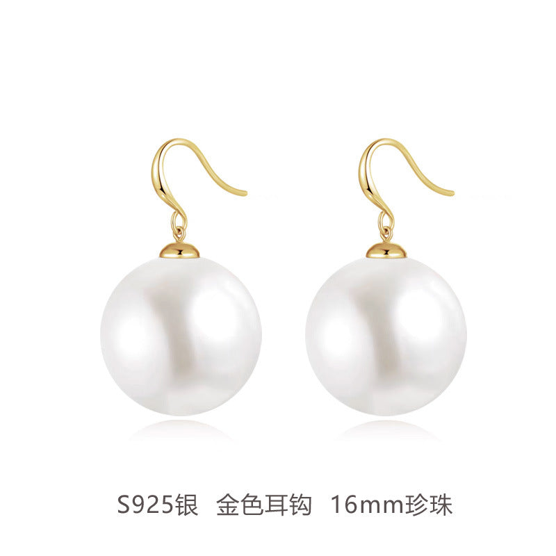 Wholesale Large Pearl Sterling Silver Earrings