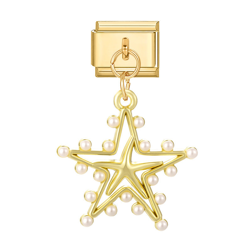 Wholesale Italian Charm Bracelet 9mm DIY Splicing Bow Series Stainless Steel Composable Bracelet